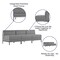 Flash Furniture 3 Piece Gray LeatherSoft Modular Lounge Set ZB-IMAG-MIDCH-3-GY-GG - alternate 7